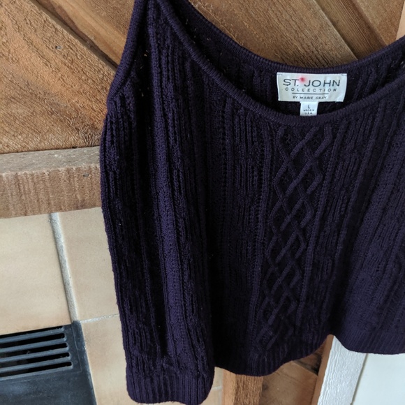 ST. JOHN Knitted Sleeveless Blouse // Size Large - Picture 1 of 5